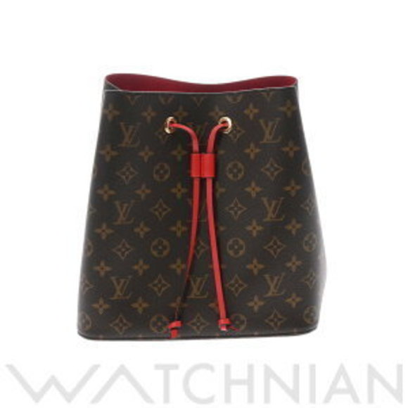 Louis Vuitton Monogram NeoNoe Brown Coquelicot Red Canvas Shoulder Bag - Picture 1 of 9